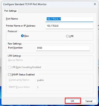 Nyomtató telepítése Windows 11 alatt IP-címmel