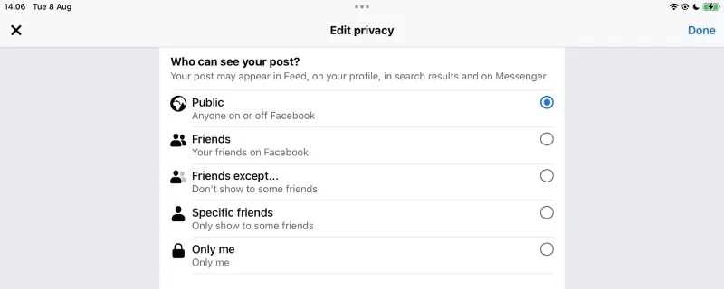 Kaip pakeisti „Facebook“ privatumo nustatymus telefone ar planšetėje