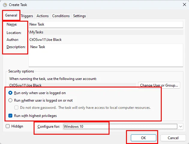 Vytváření naplánované úlohy ve Windows 11