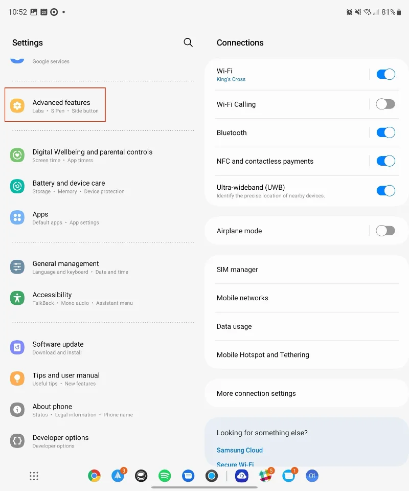Kuinka Galaxy Z Fold 5:n sammuttaminen ja käynnistäminen toimii