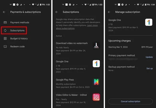 Как да управлявате абонаментите си в Google Play на Android