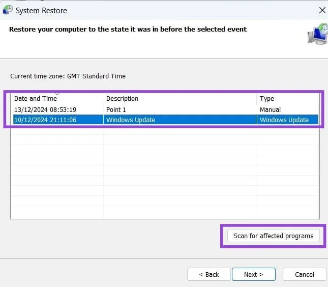 Кроки для відновлення системи у Windows 11