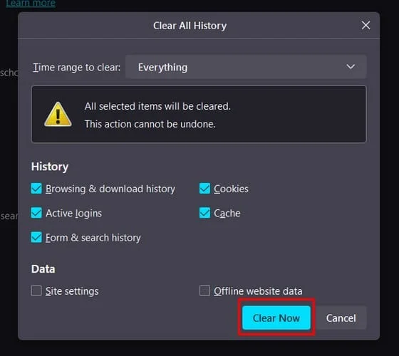 Firefox: Išvalykite adresų juostos URL istoriją