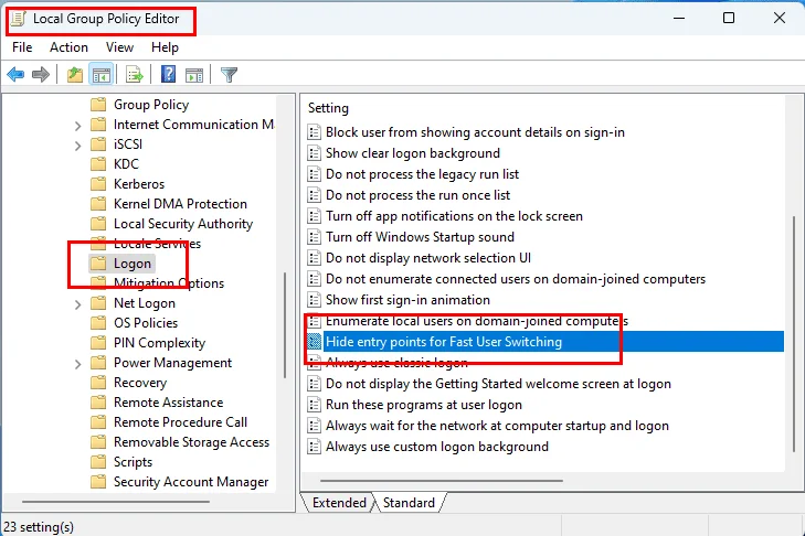 Windows 11: Gyors felhasználói váltás engedélyezése vagy letiltása
