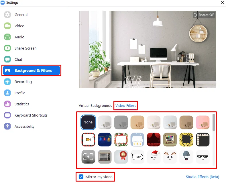 Zoom: Kaip pridėti vaizdo filtrą