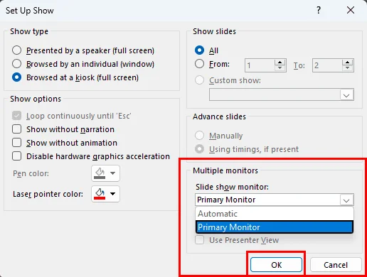 Omogočite samodejno kiosčno predstavitveno modo v PowerPoint 365
