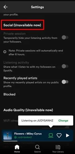 Išjunkite klausymosi veiklą „Spotify“