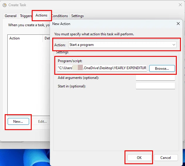 Vytváření naplánované úlohy ve Windows 11