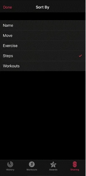 Koraki za nastavitev skupne rabe dejavnosti na Apple Watch