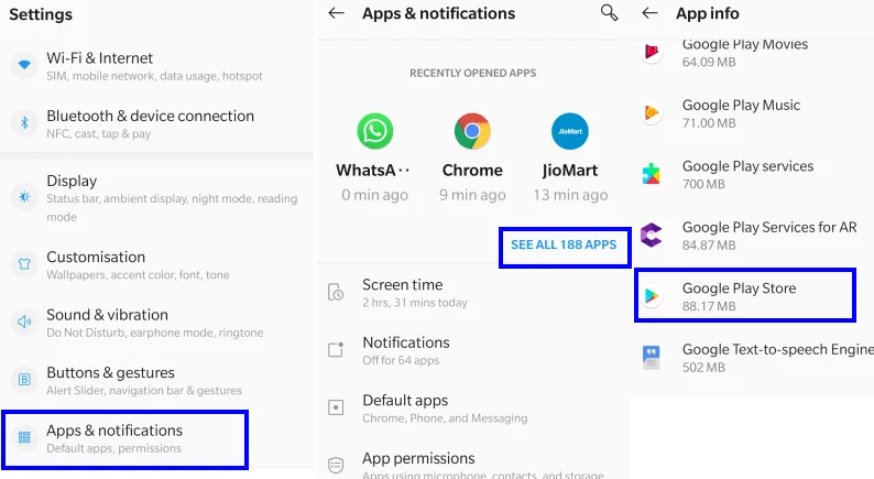 Стъпки за коригиране на код за грешка в Google Play 910 на Android