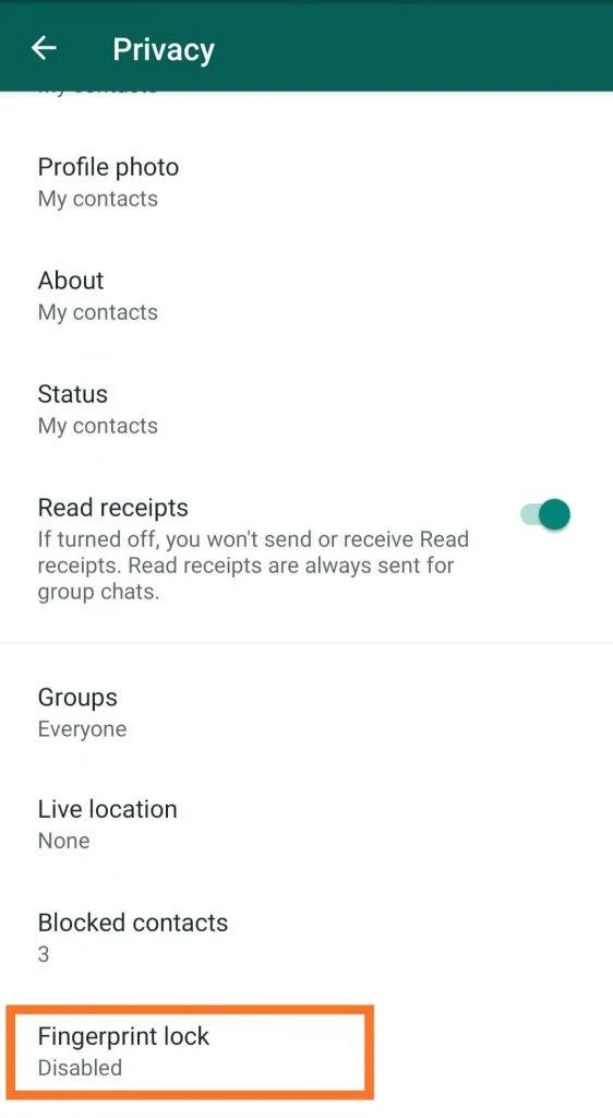 WhatsApp Fingerprint Lock Update på Android