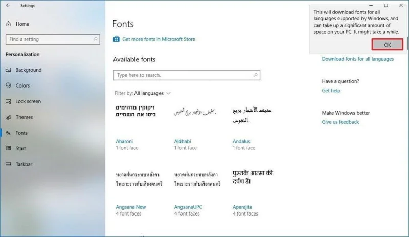 Як використовувати нові параметри шрифту Windows 10