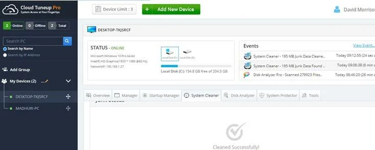Как да управлявате консумацията на дисково пространство с Cloud Tuneup Pro