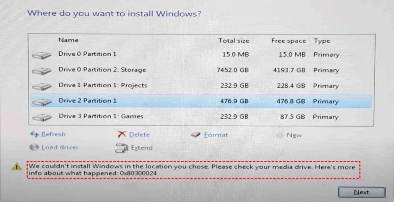 Як виправити помилку 0x80300024 під час встановлення Windows