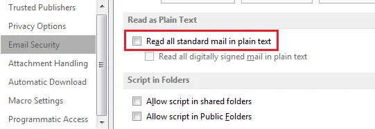 Как да покажете пощата като обикновен текст в Outlook