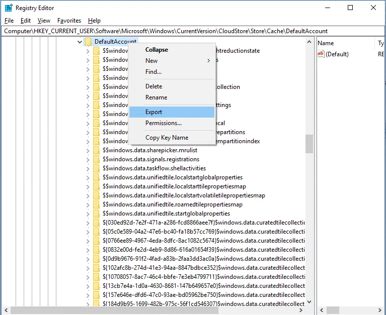 Kroky k zálohování a obnovení aplikací Windows 10