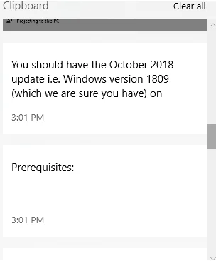 A vágólap használata Windows 10-es eszközökön való másoláshoz és beillesztéshez