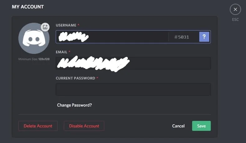 Как да изтриете акаунт в Discord
