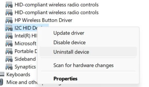 Як виправити драйвер пристрою I2C HID, який не працює в Windows 11