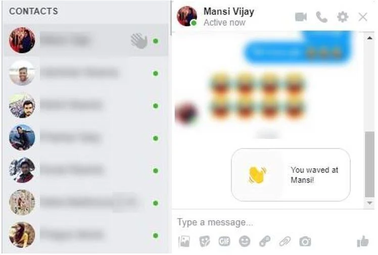 Hur man vinkar på Facebook Messenger, Facebook-app och webbplats
