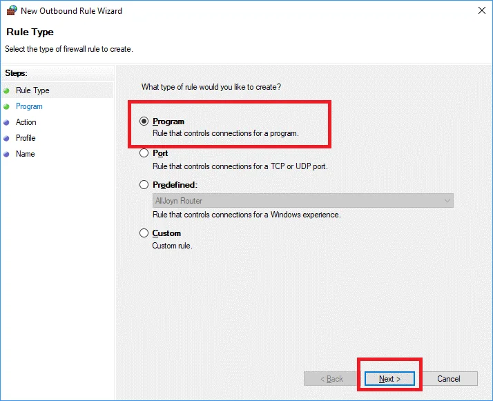 Заблокувати доступ до Інтернету для програми в Windows 10