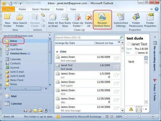 Kaip „Outlook“ leidžia atkurti netyčia ištrintus elementus iš el