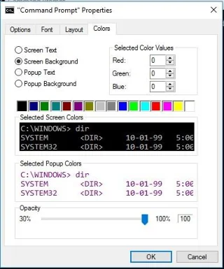 Jak změnit barvu příkazového řádku ve Windows 10, 8, 7