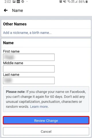 Hur man ändrar ditt namn på Facebook