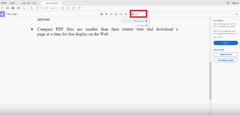 Hvernig á að skrifa undir PDF stafræna undirskrift