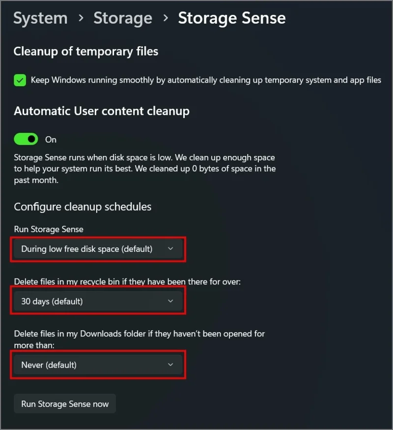 Jak automaticky odstranit zastaralé soubory v systému Windows 11?