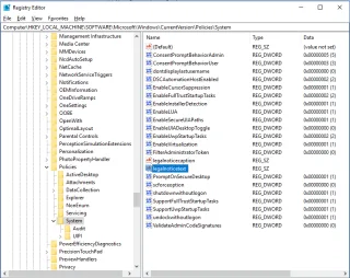 Trinn for å endre melding og skrift på Windows-påloggingsskjermen