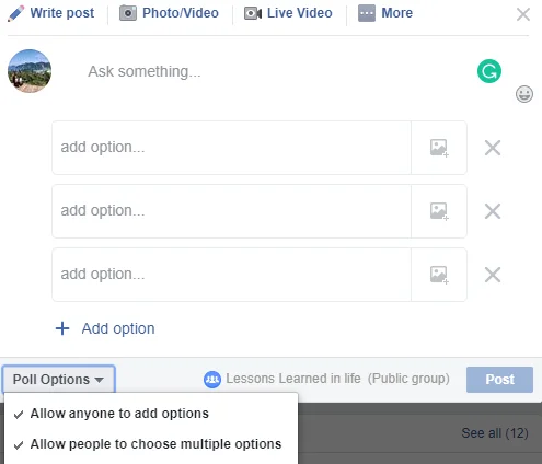 Hur skapar jag en omröstning på Facebook?