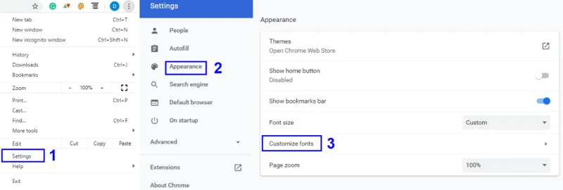Kaip pakeisti numatytąjį „Google Chrome“ šriftą?