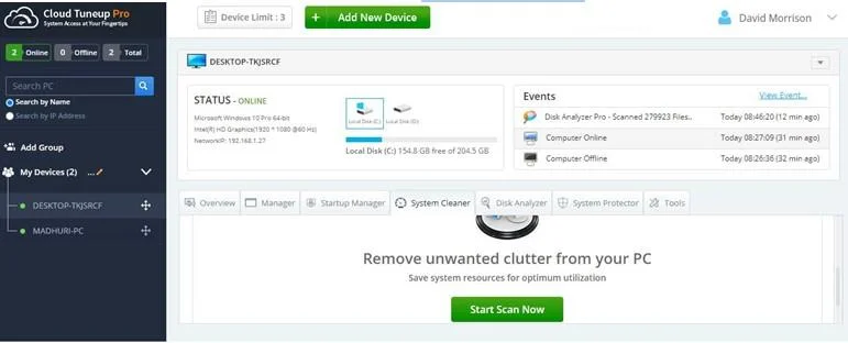 Как да управлявате консумацията на дисково пространство с Cloud Tuneup Pro