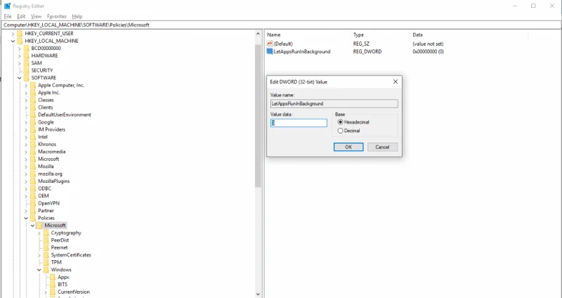 Hapat për të ndaluar ekzekutimin e aplikacioneve në sfond në Windows 10