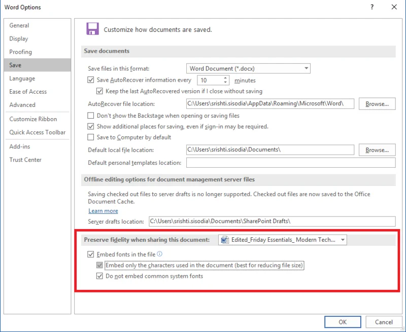 Vendosni fontet në një dokument të Microsoft Word