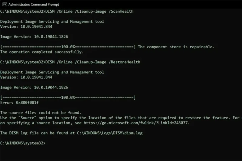 Jak opravit DISM /online /cleanup-image /restorehealth se zasekl