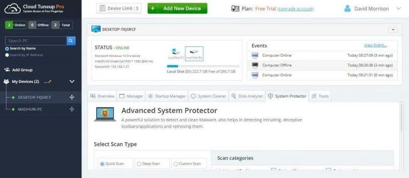 Сканирайте интернет бисквитките и системния регистър с Cloud Tuneup Pro