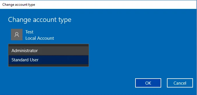 Hur man ändrar användarkontotyp i Windows 10