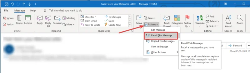 Kaip atsiminti el. laišką „Outlook“?