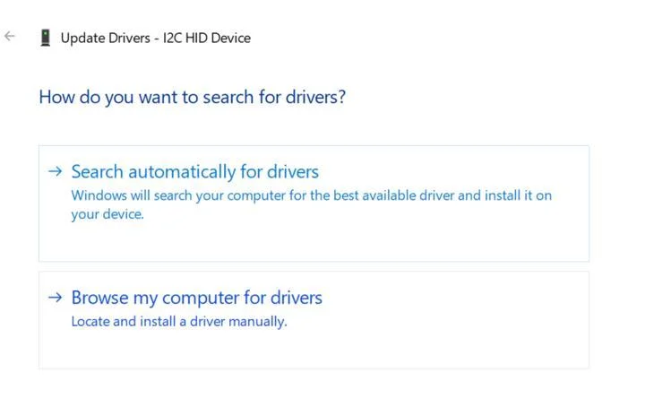 Як ініціювати завантаження та встановлення драйвера пристрою I2C HID у Windows 11