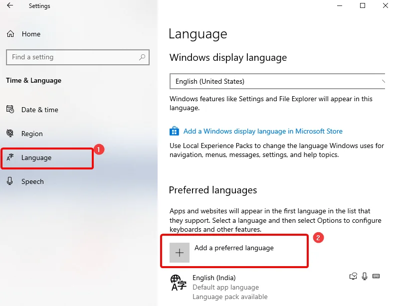 A nyelvi beállítások megváltoztatása a Windows 10 rendszerben
