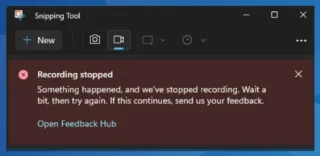 Jak opravit chybu zastavení záznamu nástroje Snipping Tool?