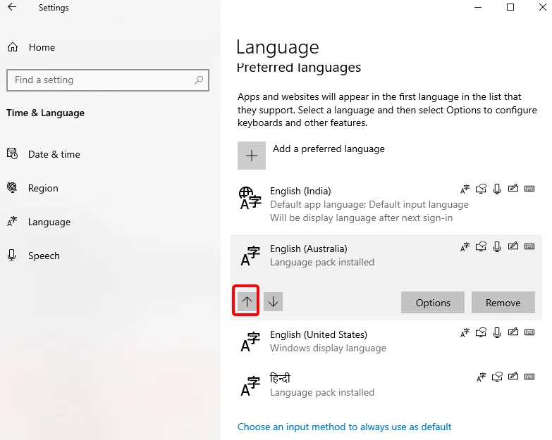 A nyelvi beállítások megváltoztatása a Windows 10 rendszerben