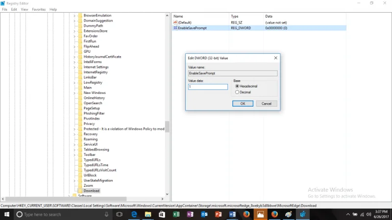 Увімкнути/вимкнути запит Microsoft Edge для збереження завантажень