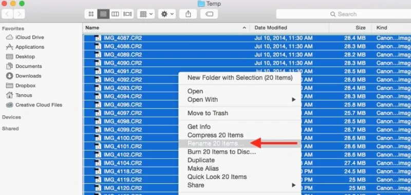 Sådan omdøbes flere filer på én gang på Mac