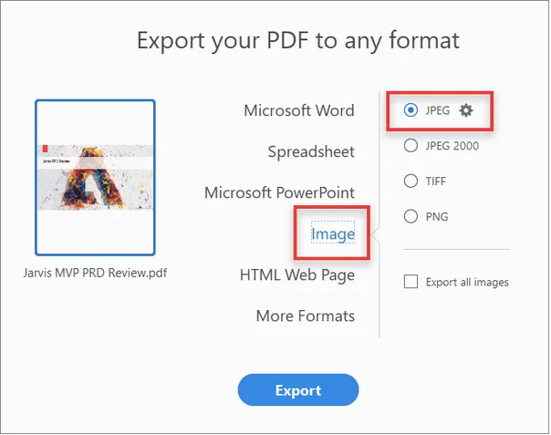Kaip konvertuoti PDF į JPG „Mac“.