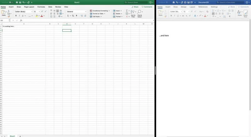 Hur gör man flera saker med delad skärm på Mac?