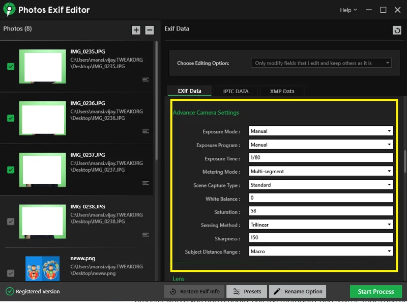 Як пакетно редагувати Exif-метадані зображень RAW у Windows