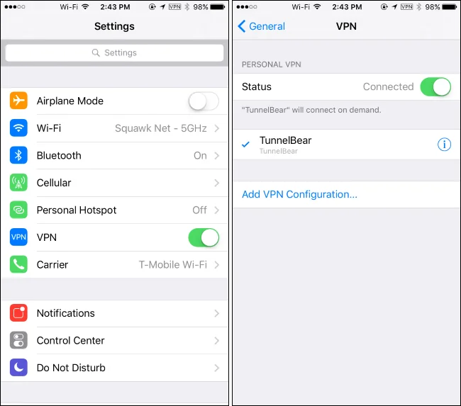 Стъпки за конфигуриране на VPN достъп на iOS